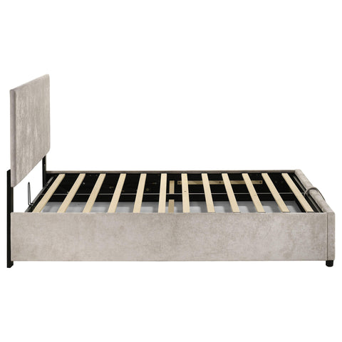 Dyer Upholstered Full Lift-Top Storage Platform Bed Beige