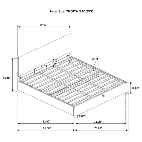 Dyer Upholstered Eastern King Lift-Top Storage Platform Bed Beige