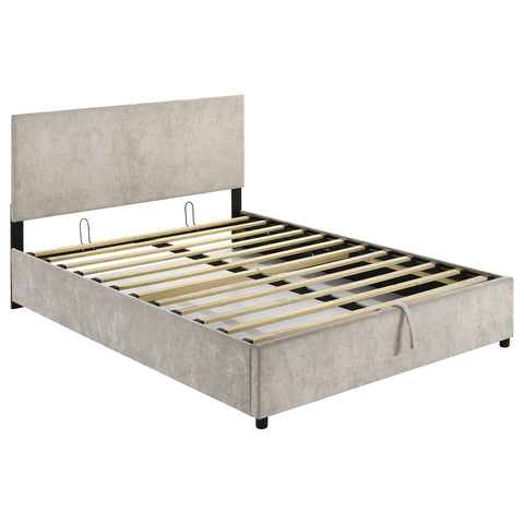 Dyer Upholstered Queen Lift-Top Storage Platform Bed Beige