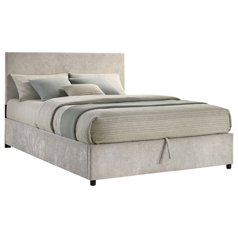 Dyer Upholstered Queen Lift-Top Storage Platform Bed Beige
