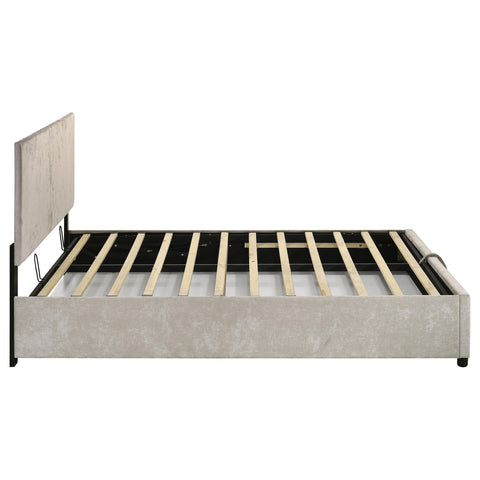 Dyer Upholstered Queen Lift-Top Storage Platform Bed Beige