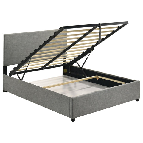 Dyer Upholstered Full Lift-Top Storage Platform Bed Grey