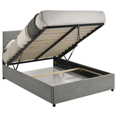 Dyer Upholstered Full Lift-Top Storage Platform Bed Grey