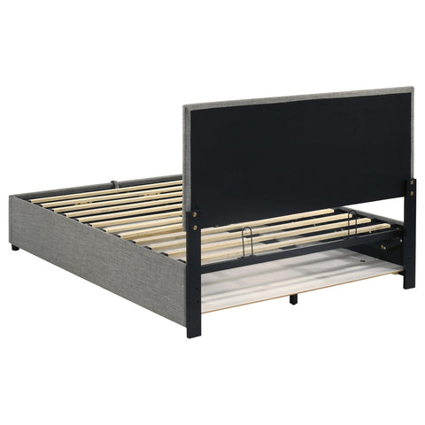 Dyer Upholstered Full Lift-Top Storage Platform Bed Grey