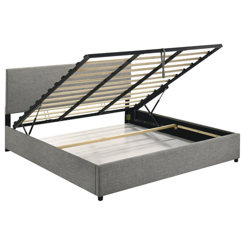 Dyer Upholstered Eastern King Lift-Top Storage Platform Bed Grey