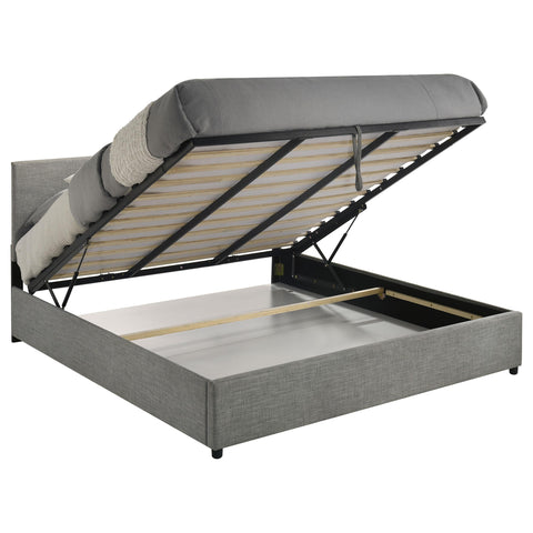 Dyer Upholstered Eastern King Lift-Top Storage Platform Bed Grey
