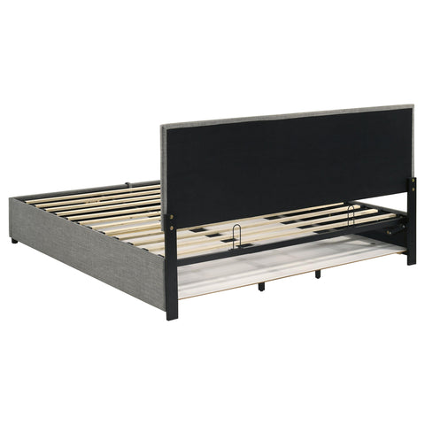 Dyer Upholstered Eastern King Lift-Top Storage Platform Bed Grey