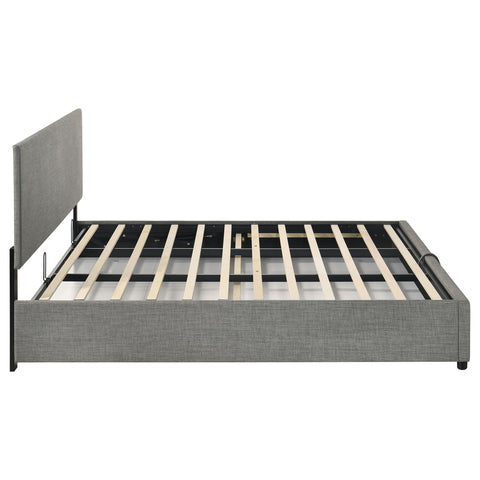 Dyer Upholstered Eastern King Lift-Top Storage Platform Bed Grey