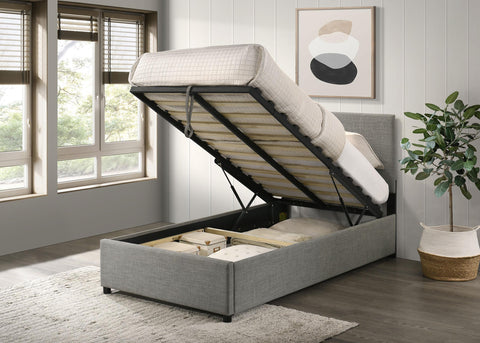 Dyer Upholstered Twin Lift-Top Storage Platform Bed Grey