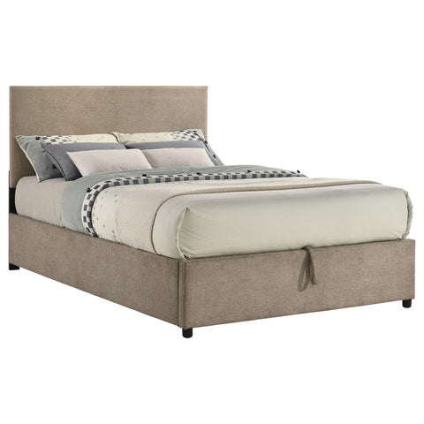 Dyer Upholstered Full Lift-Top Storage Platform Bed Tan