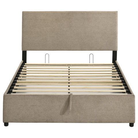 Dyer Upholstered Full Lift-Top Storage Platform Bed Tan