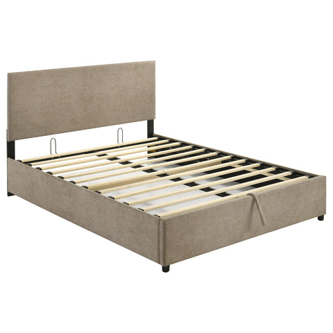 Dyer Upholstered Queen Lift-Top Storage Platform Bed Tan