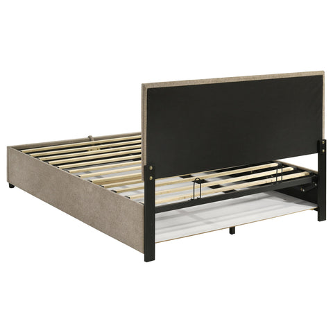 Dyer Upholstered Queen Lift-Top Storage Platform Bed Tan