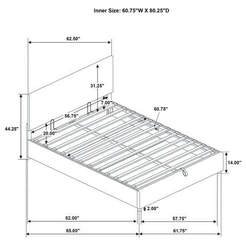 Dyer Upholstered Queen Lift-Top Storage Platform Bed Tan