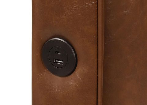 Booker Eastern King Leatherette Upholstered Panel Bed Brown