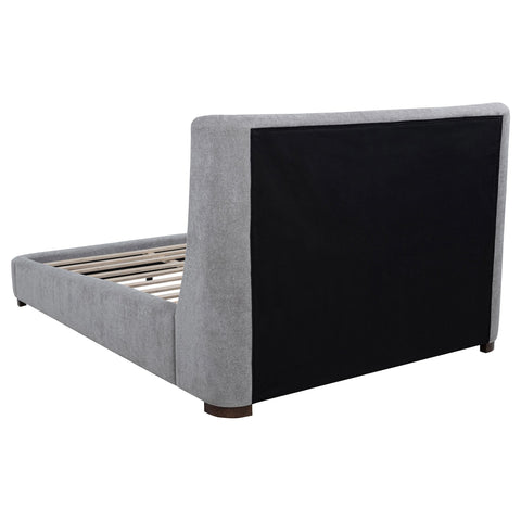 Medina Upholstered Eastern King Wingback Platform Bed Grey