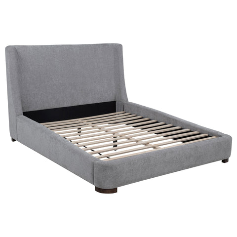 Medina Upholstered Queen Wingback Platform Bed Grey