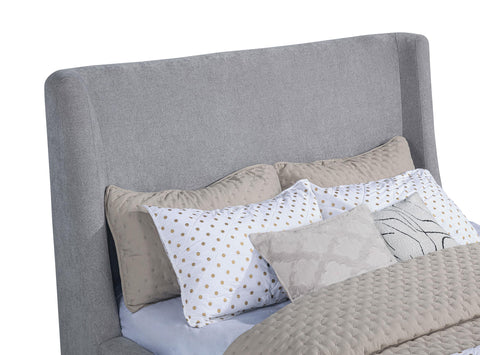 Medina Upholstered Queen Wingback Platform Bed Grey