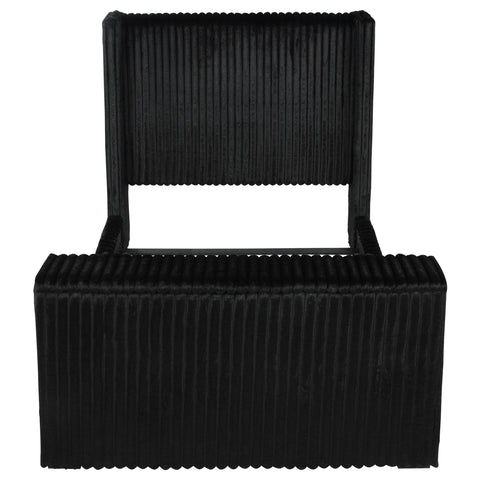 Mallory Upholstered Queen Wingback TV Bed Black