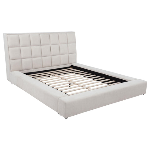 Holmes Upholstered Eastern King Panel Platform Bed Cream
