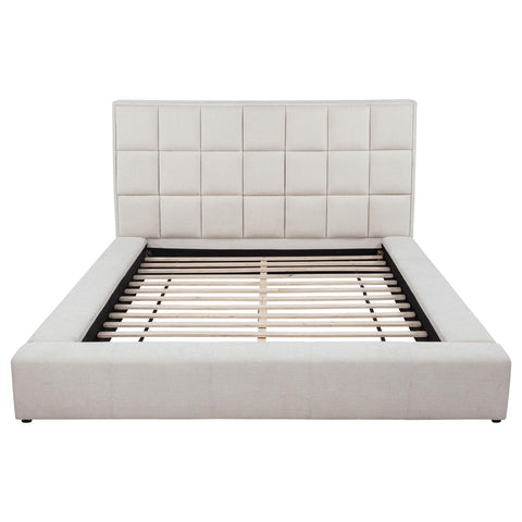 Holmes Upholstered California King Panel Platform Bed Cream