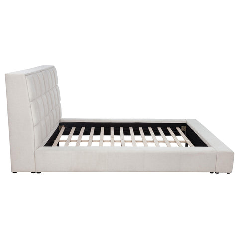 Holmes Upholstered Queen Panel Platform Bed Cream