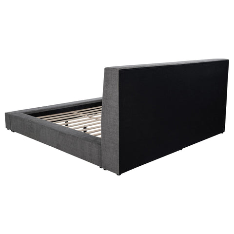 Holmes Upholstered Eastern King Panel Platform Bed Grey