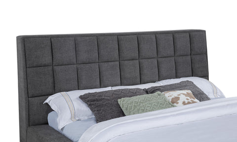 Holmes Upholstered Eastern King Panel Platform Bed Grey