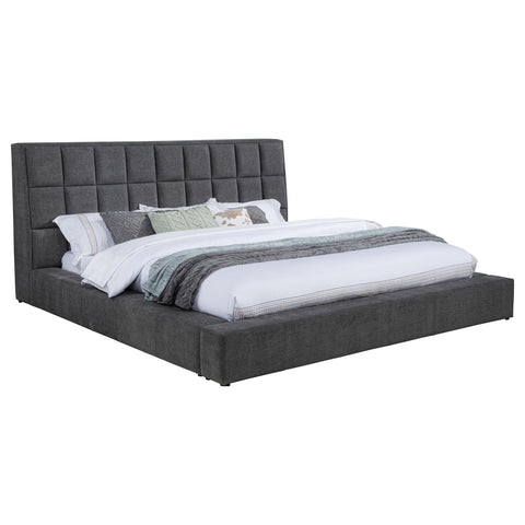 Holmes Upholstered California King Panel Platform Bed Grey