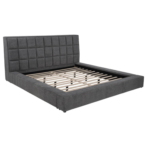 Holmes Upholstered Queen Panel Platform Bed Grey
