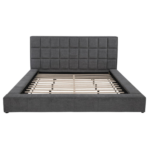 Holmes Upholstered Queen Panel Platform Bed Grey