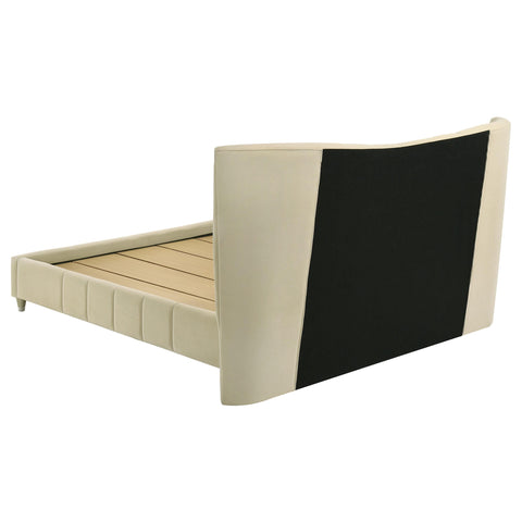 Comisso Upholstered Queen Panel Platform Bed Ivory