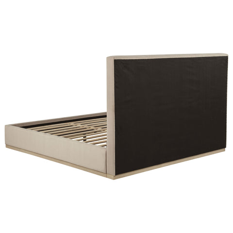 Thori Eastern King Fabric Upholstered Platform Bed Khaki