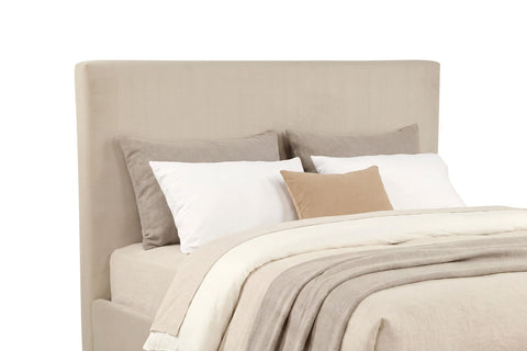 Thori Eastern King Fabric Upholstered Platform Bed Khaki