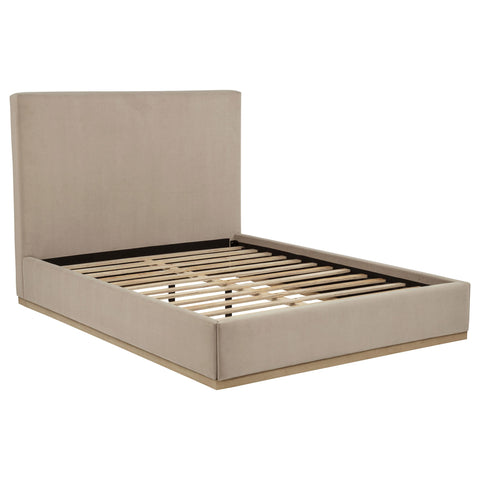 Thori Queen Fabric Upholstered Platform Bed Khaki