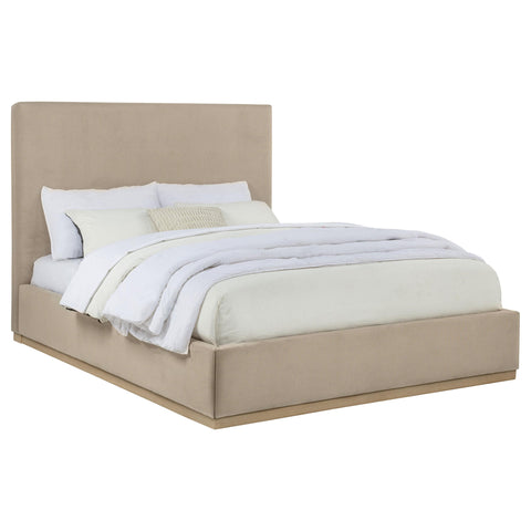 Thori Queen Fabric Upholstered Platform Bed Khaki