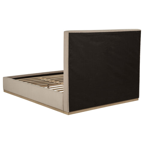 Thori Queen Fabric Upholstered Platform Bed Khaki