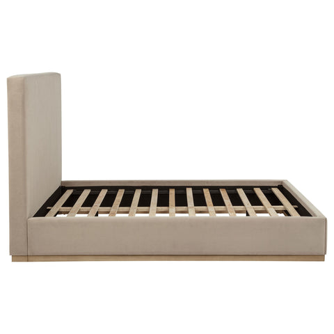 Thori Queen Fabric Upholstered Platform Bed Khaki