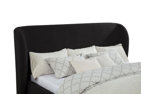 Laurelton Upholstered California King Wingback Platform Bed Black