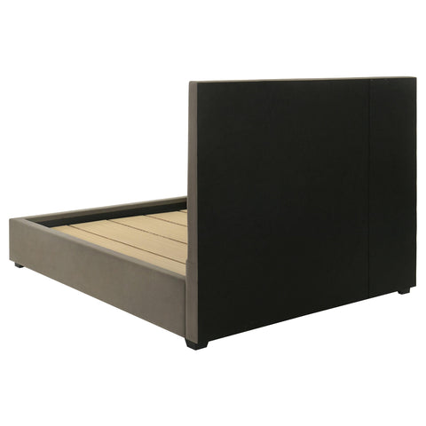 Rowe Upholstered Eastern King Panel Platform Bed Light Brown