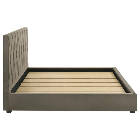 Rowe Upholstered Eastern King Panel Platform Bed Light Brown