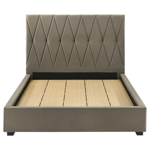 Rowe Upholstered Queen Panel Platform Bed Light Brown