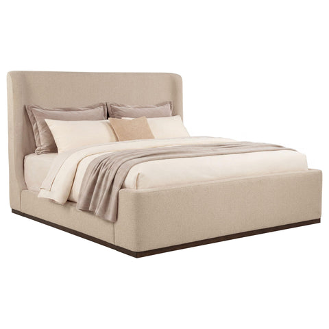 Burke Eastern King Fabric Upholstered Platform Bed Tan