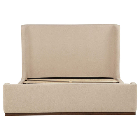 Burke Eastern King Fabric Upholstered Platform Bed Tan