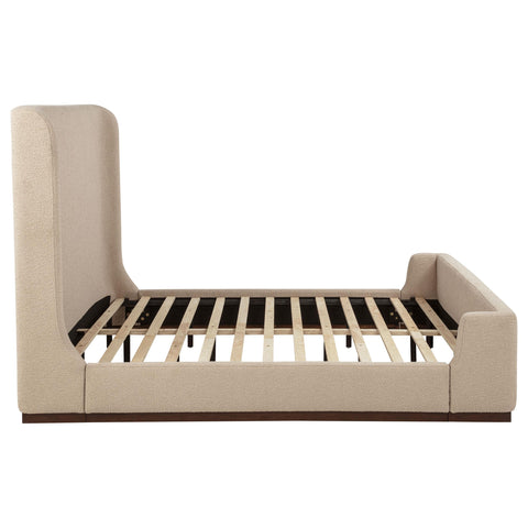 Burke Eastern King Fabric Upholstered Platform Bed Tan