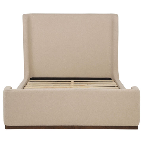 Burke Queen Fabric Upholstered Platform Bed Tan