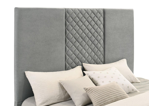 Tabby 61-inch Upholstered Eastern King Panel TV Bed Grey
