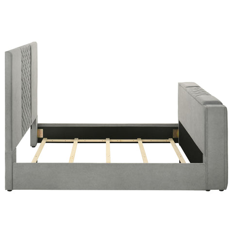 Tabby 61-inch Upholstered Queen Panel TV Bed Grey