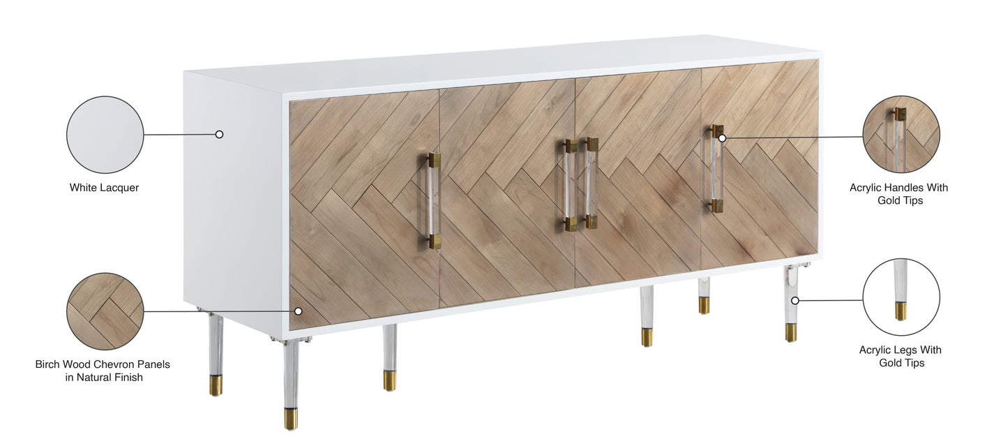 ace white lacquer sideboard/buffet