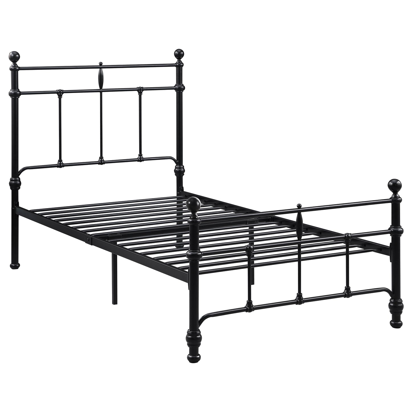 analiese 48-inch metal twin open frame bed matte blackmatte black